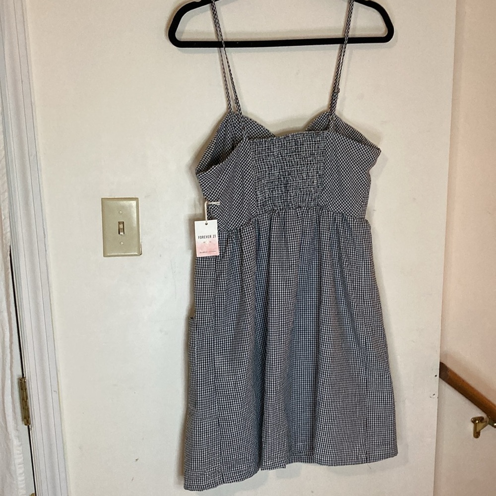 Forever 21 woven dress Black/white Sundress Mini size l - Picture 6 of 6